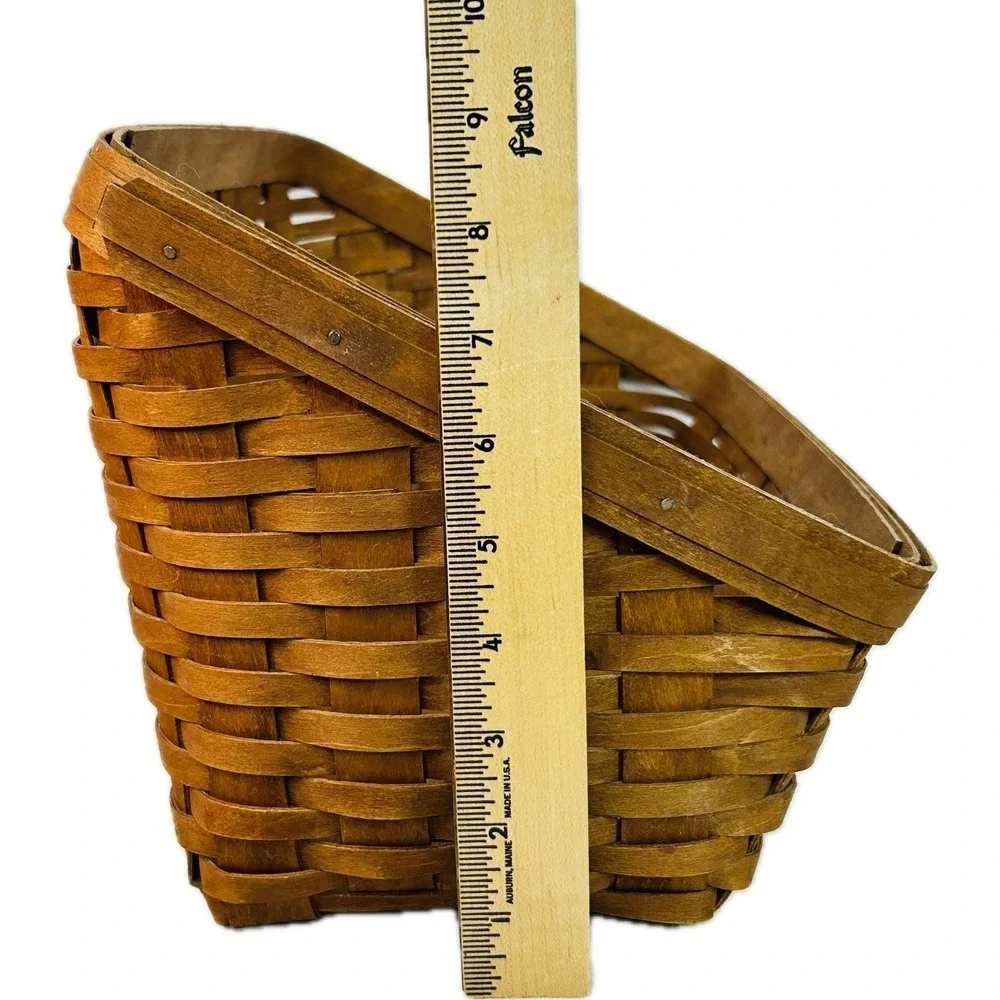 Longaberger 2007 LARGE DESKTOP Rich Brown Basket Wood Dividers‎ Liner Protector